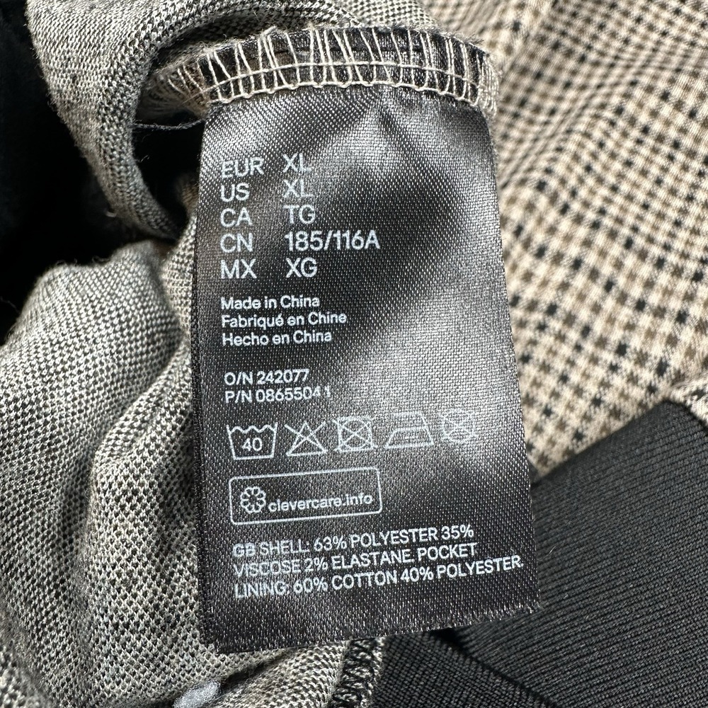 H&M Men's XL Zip-Front Checked Bomber Jacket Beige/Black‎ Trim, Street Casual - Picture 3 of 5